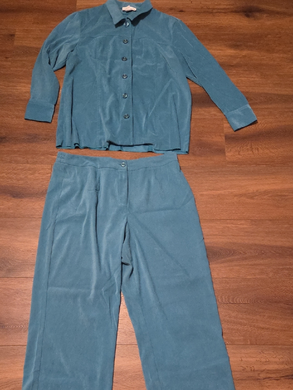 Dressbarn Teal Women's jacket and pants set 1X